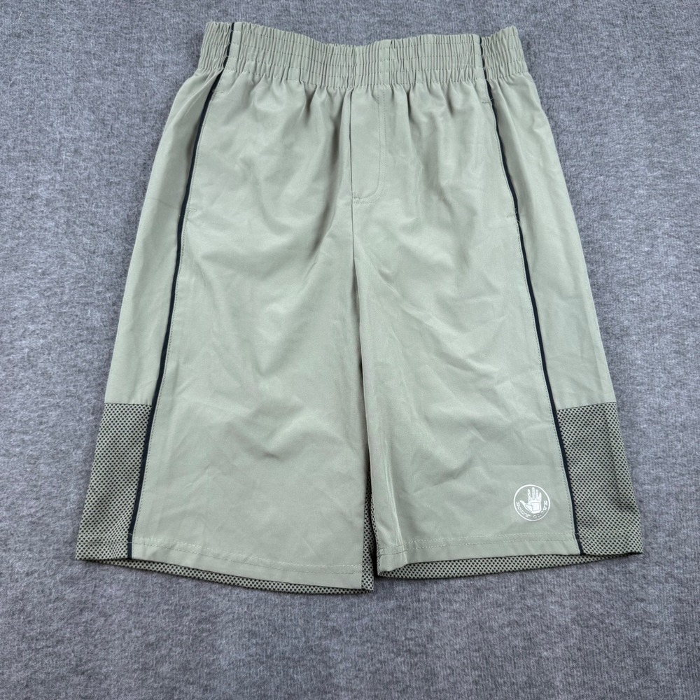 Body Glove Athletic Shorts Men Size L 14/16 Tan Mesh Trim Performance‎ Gym